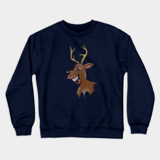 REINDEER - Funny Fake Embroidery Christmas print Crewneck Sweatshirt